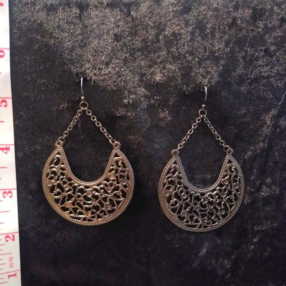 Metallic Heirloom Dangle Earrings